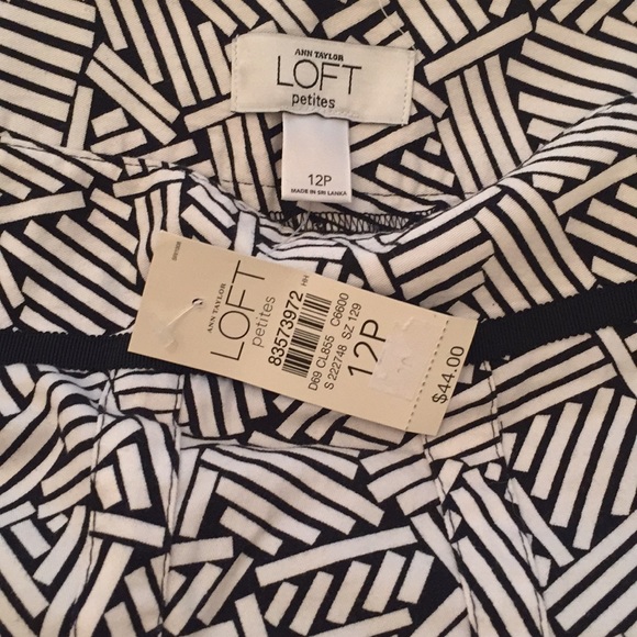 Ann Taylor Loft Casual A-Line Skirt - Black/White - Picture 3 of 5